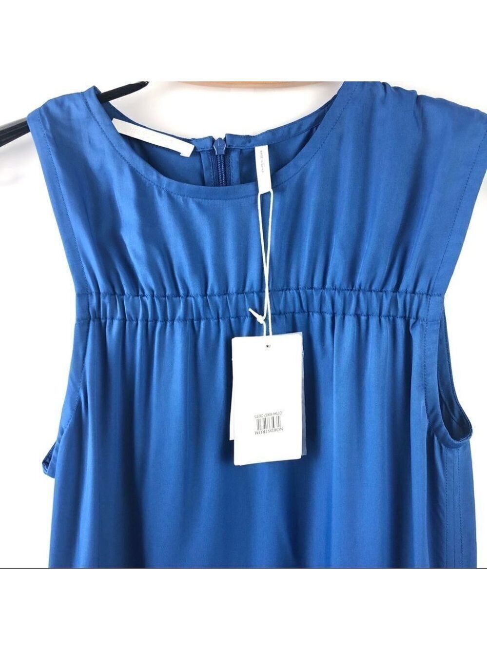 ** NEW Helmut Lang Cerulean Blue Sleeveless Elasticated Viscose Dress Size 0 - Picture 3 of 7